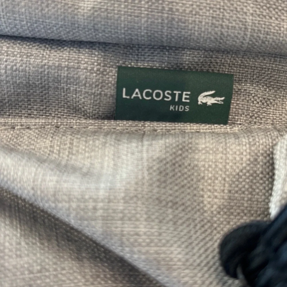 Lacoste Kids Argent Chine Heather Grey Backpack 9A6201-GH0‎ NWT